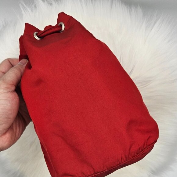 Prada Red Nylon Mini Drawstring Bucket - Picture 7 of 17